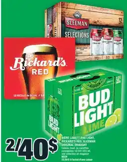 Super C BIÈRE LABATT BUD LIGHT, RICKARD'S RED, SLEEMAN ORIGINAL DRAUGHT | BEER offer