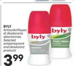 Brunet BYLY Antisudorifiques et déodorants sélectionnés offer