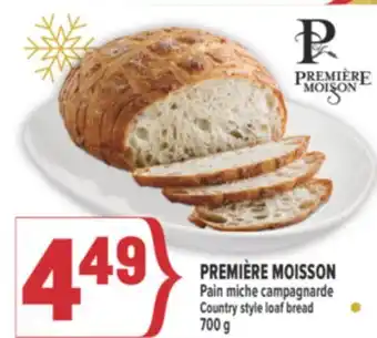 Marché Adonis PREMIÈRE MOISSON PAIN MICHE CAMPAGNARDE | PREMIÈRE MOISSON COUNTRY STYLE LOAF BREAD offer