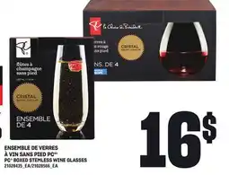 Provigo ENSEMBLE DE VERRES À VIN SANS PIED PC offer