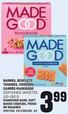 Provigo BARRES, BISCUITS TENDRES, MINIS OU CARRÉS MADEGOOD, 110-150 G offer