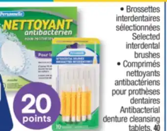 Jean Coutu PERSONNELLE Selected interdental brushes, Antibacterial denture cleansing tablets offer