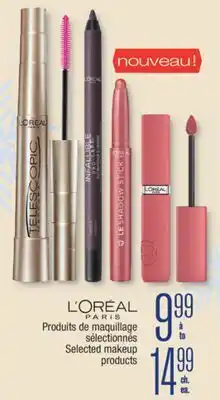 Jean Coutu L'OREAL PARIES Selected makeup products offer