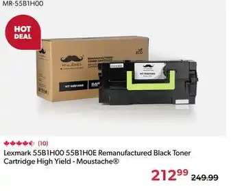 123Ink Lexmark 55B1H00 55B1H0E Remanufactured Black Toner Cartridge High Yield - Moustache offer