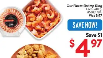 Walmart Our Finest Shrimp Ring offer