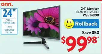 Walmart onn. 24 Monitor offer