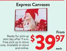 Walmart Express Canvases offer