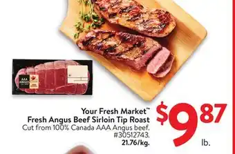 Walmart Your Fresh Market Fresh Angus Beef Sirloin Tip Roast offer