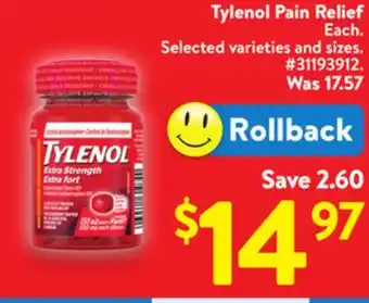 Walmart Tylenol Pain Relief offer