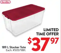 Walmart 189L Stacker Tote offer