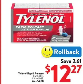 Walmart Tylenol Rapid Release offer