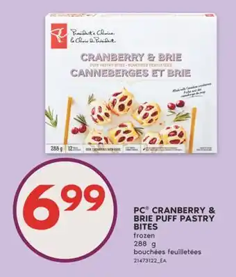 No Frills PC CRANBERRY & BRIE PUFF PASTRY BITES, 288 g offer