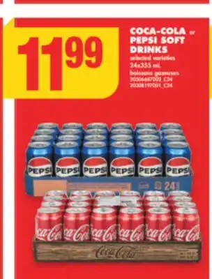 No Frills COCA-COLA or PEPSI SOFT DRINKS, 24x355 mL offer