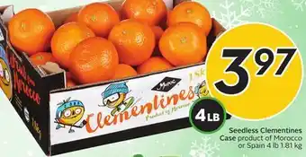 Sobeys Seedless Clementines Case offer