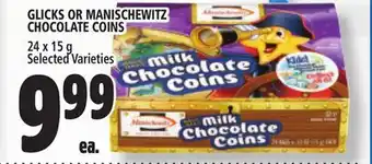 Metro GLICKS OR MANISCHEWITZ CHOCOLATE COINS offer