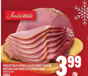 Metro SPIRAL SLICED HONEY HAM OR ARTISAN SEMI BONELESS SMOKED HAM offer