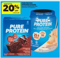 Real Canadian Superstore PURE PROTEIN POWDERS OR BARS offer