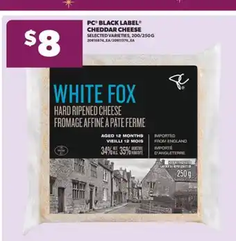 Real Canadian Superstore PC BLACK LABEL CHEDDAR CHEESE, 200/250 G offer