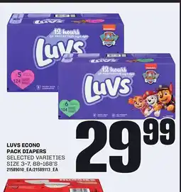 Independent Grocer LUVS ECONO PACK DIAPERS, 88-168'S offer