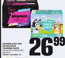 Independent Grocer PAMPERS EASY-UPS OR NINJAMAS TRAINING PANTS, 28-74'S offer