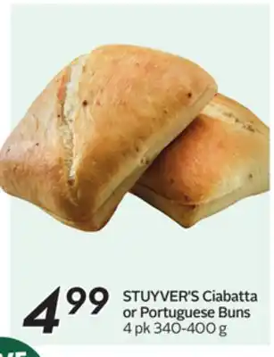 Sobeys STUYVER'S Ciabatta or Portuguese Buns offer