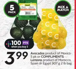 Sobeys Avocados COMPLIMENTS Lemons offer