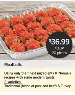 Fortinos Meatballs offer