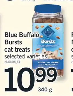 Fortinos BLUE BUFFALO BURSTS CAT TREATS, 340 G offer