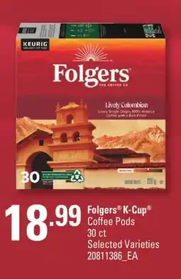 Fortinos FOLGERS K-CUP COFFEE PODS, 30 CT offer