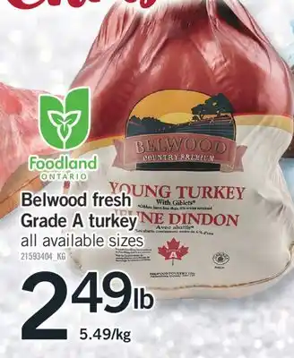 Fortinos BELWOOD FRESH GRADE A TURKEY offer