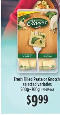 Fortinos Fresh Filled Pasta or Gnocchi, 500g-700g offer