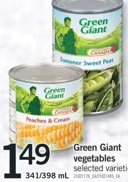 Fortinos GREEN GIANT VEGETABLES VEGETABLES offer