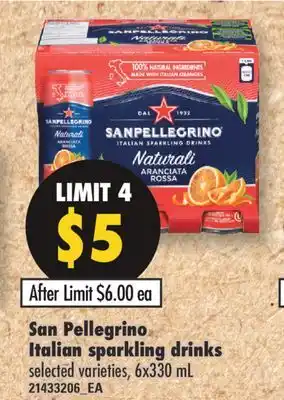 Fortinos SAN PELLEGRINO ITALIAN SPARKLING DRINKS, 6X330 ML offer