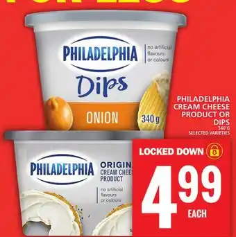 Food Basics PHILADELPHIA CREAM CHEESE PRODUCT OR DIPS offer