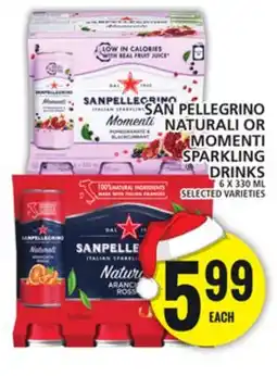 Food Basics SAN PELLEGRINO NATURALI OR MOMENTI SPARKLING DRINKS offer