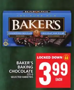 Food Basics BAKER'S BAKING CHOCOLATE offer