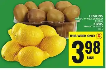 Food Basics LEMONS OR KIWIS offer