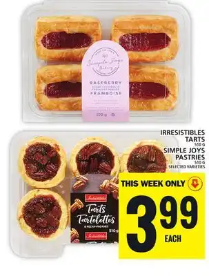 Food Basics IRRESISTIBLES TARTS OR SIMPLE JOYS PASTRIES offer