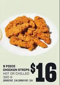 Loblaws 9 PIECE CHICKEN STRIPS, 320G offer