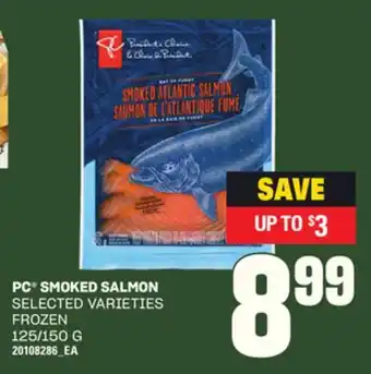 Loblaws PC SMOKED SALMON, 125/150G offer