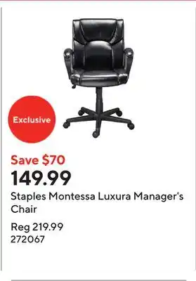 Staples Staples Montessa Luxura Manager's Chair offer