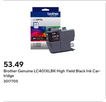 Staples Brother Genuine LC401XLBK High Yield Black Ink Cartridge offer