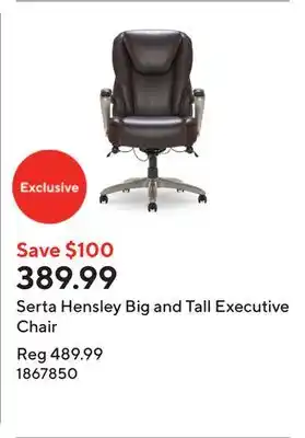 Staples Serta Hensley Big and Tall Executive Chair offer