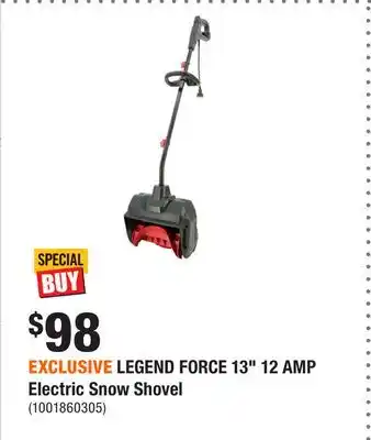 Home Depot EXCLUSIVE LEGEND FORCE 13 12 AMP Electric Snow Shovel offer