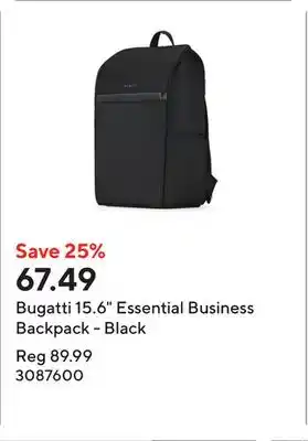 Staples Bugatti 15.6 Essential Business Backpack - Black offer