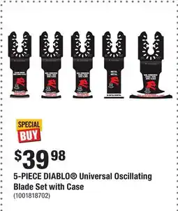 Home Depot 5-PIECE DIABLO Universal Oscillating Blade Set with Case offer