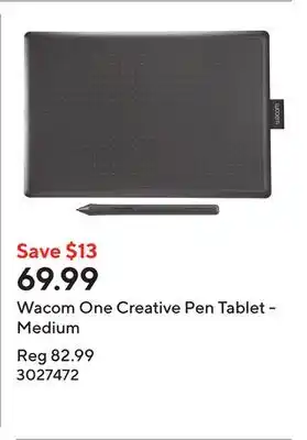 Staples Wacom One Creative Pen Tablet - Medium offer