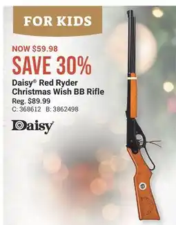 Cabela's Daisy Red Ryder Christmas Wish BB Rifle offer