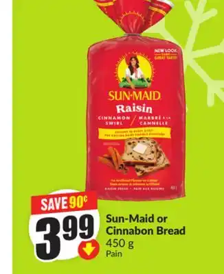 Chalo FreshCo Sun-Maid or Cinnabon Bread 450 g offer