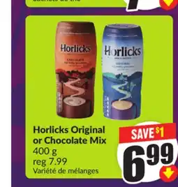 Chalo FreshCo Horlicks Original or Chocolate Mix 400 g offer